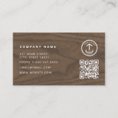 Baumetall QR-Code Metallisch Silber Holz Visitenkarte (Rückseite)