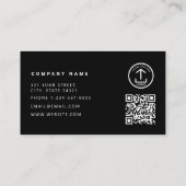 Baumetall QR-Code Schwarz Metallic Silber Visitenkarte (Rückseite)