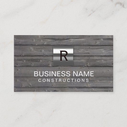 Baumetallmonogramm Holz Beruflich Visitenkarte (Vorderseite)
