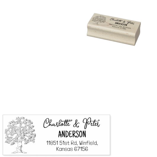 Baumfamilie Rücksendeadresse Gummistempel (Stempel)