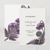 Baumfarn und Mohn Botanisch Save The Date (Vorne/Hinten)