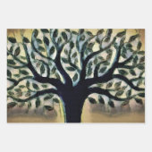 Baumflächen Gelbe Landschaft Aquarell Geschenkpapier Set (Vorderseite 3)