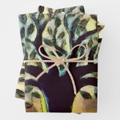 Baumflächen Gelbe Landschaft Aquarell Geschenkpapier Set (Beispiel)