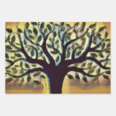 Baumflächen Gelbe Landschaft Aquarell Geschenkpapier Set (Vorderseite)