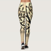 Baumflächen Gelbe Landschaft Aquarell Leggings (Rückseite)
