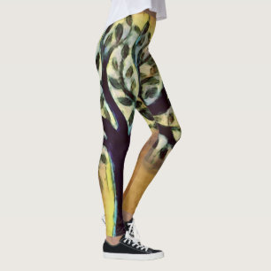 Baumflächen Gelbe Landschaft Aquarell Leggings