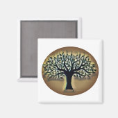 Baumflächen gelber Landschaftsfarben-Magnet Magnet (Vorderseite/Rückseite)