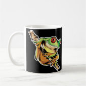 Baumfrosch auf Ast Kaffeetasse (Links)