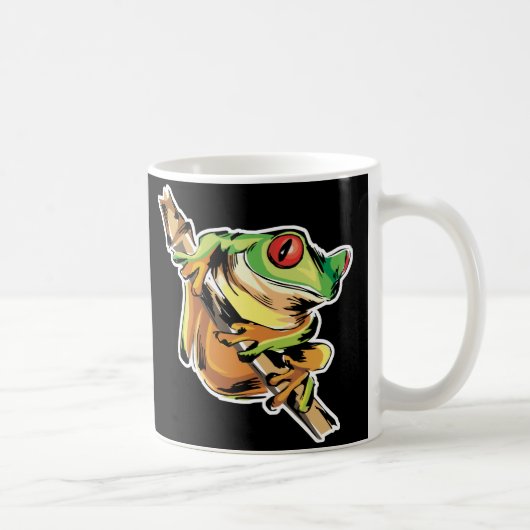Baumfrosch auf Ast Kaffeetasse (Rechts)
