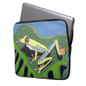 Baumfrosch auf einem Blatt Laptopschutzhülle (Vorderseite Links)