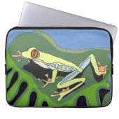 Baumfrosch auf einem Blatt Laptopschutzhülle (Vorderseite)