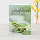 Baumfrosch mit dem Text 'Opkikker' Karte (Gelbe Blume)