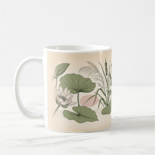 Baumfrosch-Seerosenteich-Linienkunst-Tasse Kaffeetasse