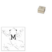 Baumfrösche Niedliche Kid-Monogramm-Initial Gummistempel (Stempel)