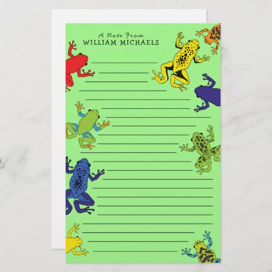 Baumfrösche Niedliche Kid's Briefpapier (Vorne/Hinten)