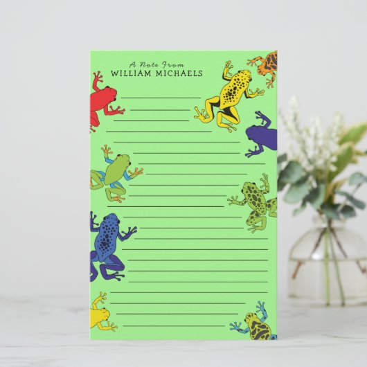 Baumfrösche Niedliche Kid's Briefpapier (Stehend Vorderseite)