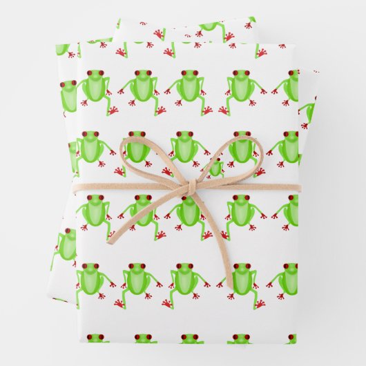 Baumfrösche Wrackpapier Geschenkpapier Set (Beispiel)