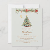 Baumgarland Rot-Grün Weihnachtszeit Party Einladun (Vorderseite)