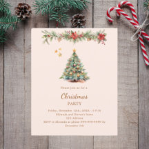 Baumgarland Rote Creme Weihnachtsfeier Party Einla