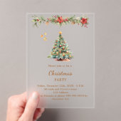 Baumgarten rote Blumen Weihnachtsgebirge Party mat Acryleinladungen (Insitu (Handheld))