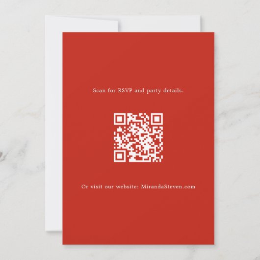 Baumgarten Rote Florale QR Code Weihnachtsgebäck P Einladung (Rückseite)