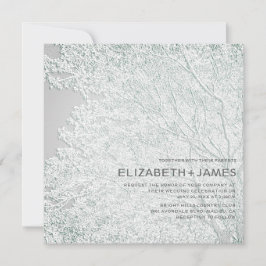 Baumgefühlte einzigartige Hochzeit mit Embossed © Einladung