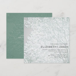 Baumgefühlte einzigartige Hochzeit mit Embossed © Einladung