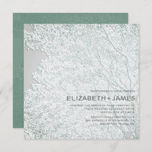 Baumgefühlte einzigartige Hochzeit mit Embossed © Einladung