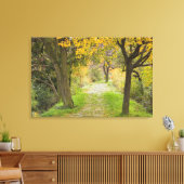 Baumgesäumter Pfad im Herbst Leinwanddruck (Insitu (Wohnzimmer))