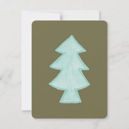 Baumgrüßkarte Hand gezeichnet Feiertagskarte (Vorderseite)