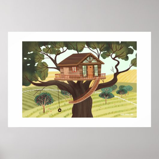 Baumhaus Großdruck Poster (Vorne)