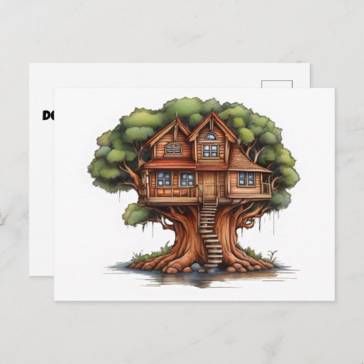 Baumhaus in Rotholz Postkarte (Vorne/Hinten)