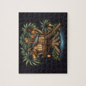 Baumhaus in Sagopalm mit Lichtern Puzzle (Vertikal)