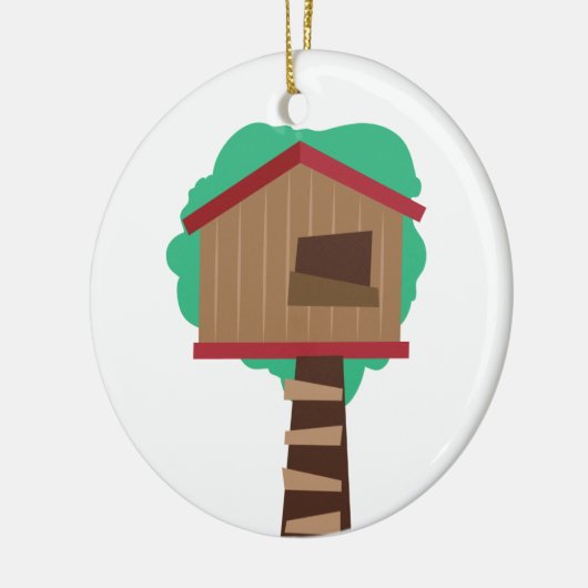 Baumhaus Keramik Ornament (Links)