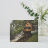Baumhaus nach Wasserplakat Postkarte (Stehend Vorderseite)