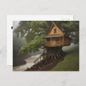 Baumhaus nach Wasserplakat Postkarte (Vorne/Hinten)