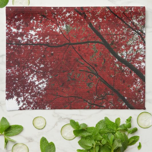 Baumherbstsaison Red Brown Herbstleaves Handtuch (Gefaltet)