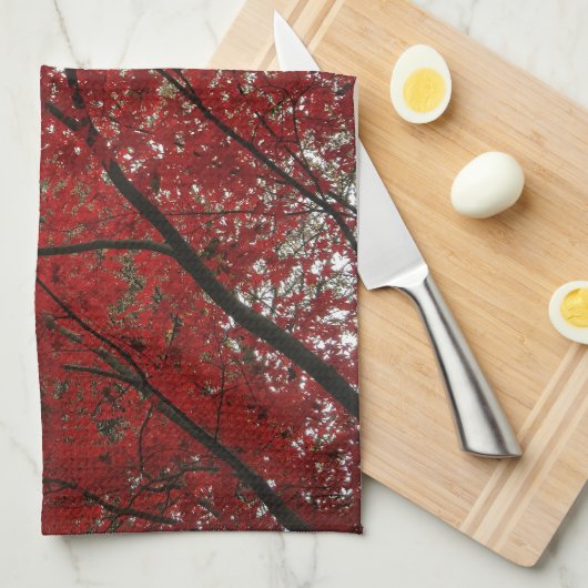 Baumherbstsaison Red Brown Herbstleaves Handtuch (Viertel Falte)