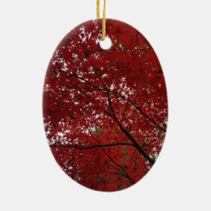 Baumherbstsaison Red Brown Herbstleaves Keramik Ornament