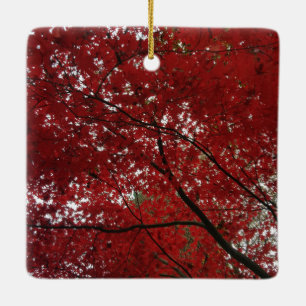 Baumherbstsaison Red Brown Herbstleaves Keramikornament