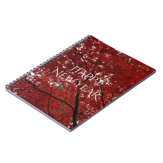 Baumherbstsaison Red Brown Herbstleaves Notizblock (Linke Seite)
