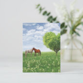 Baumherz und Pferde Postkarte (Stehend Vorderseite)