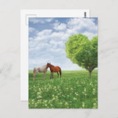 Baumherz und Pferde Postkarte (Vorne/Hinten)