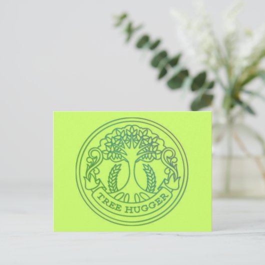 Baumhugger, hippy-Abzeichen Postkarte (Stehend Vorderseite)