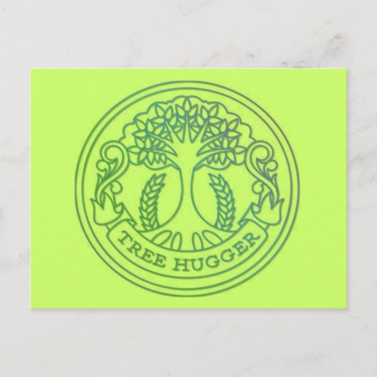 Baumhugger, hippy-Abzeichen Postkarte (Vorderseite)