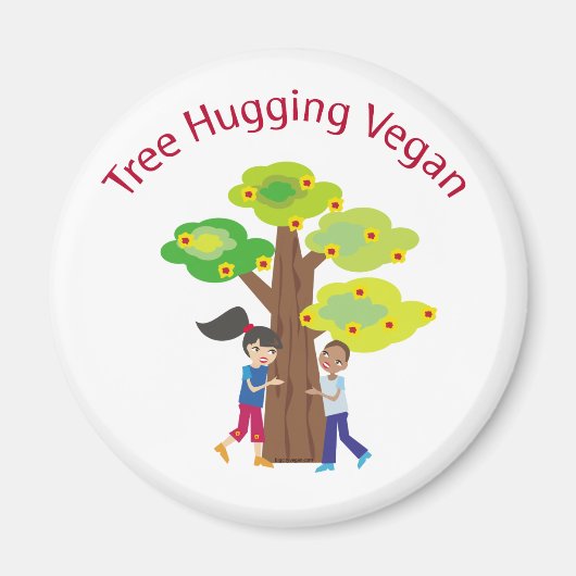 Baumhugging Vegan Magnet (Vorne)