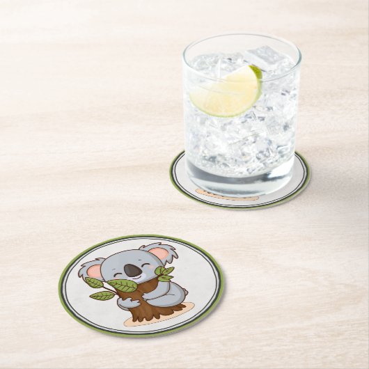 Baumhugginger Koalagebär Runder Pappuntersetzer (Vor Ort)