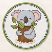 Baumhugginger Koalagebär Runder Pappuntersetzer (Vorderseite)