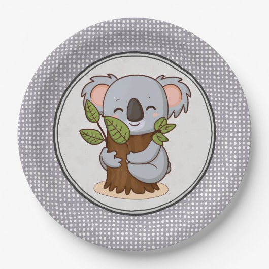 Baumhuggingkaolbär Pappteller (Vorderseite)