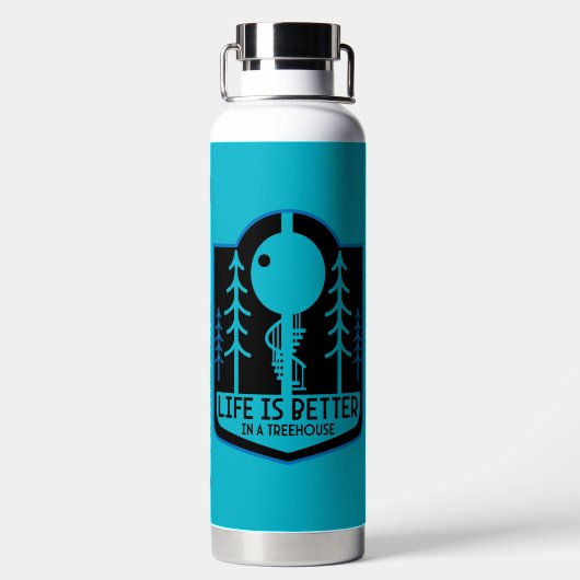 Baumhütten zurück zur Schule Trinkflasche (Rückseite)